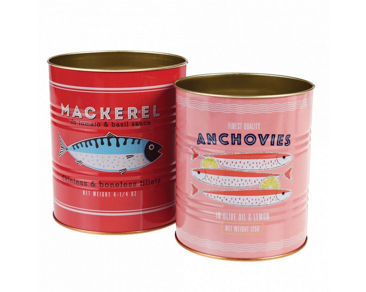 Rex London Aufbewahrungsdose Metall-Dosen 2er Set Ø11cm Ø10cm Retro Deko Aufbewahrung von Rex London