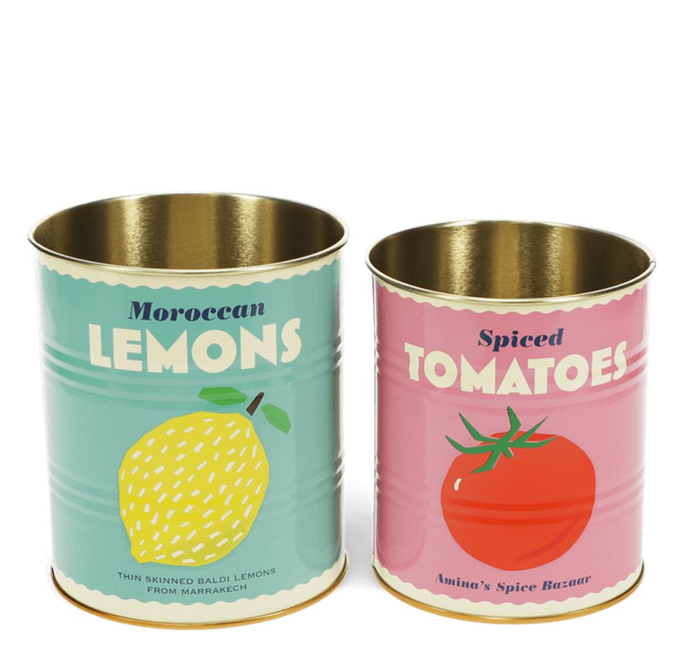 Rex London Aufbewahrungsdose Retro Vintage (Metall, Dosen, 2 St., Aufbewahrungsdosen 2er Set), Retro-Stil Aufdruck, 2er Set von Rex London