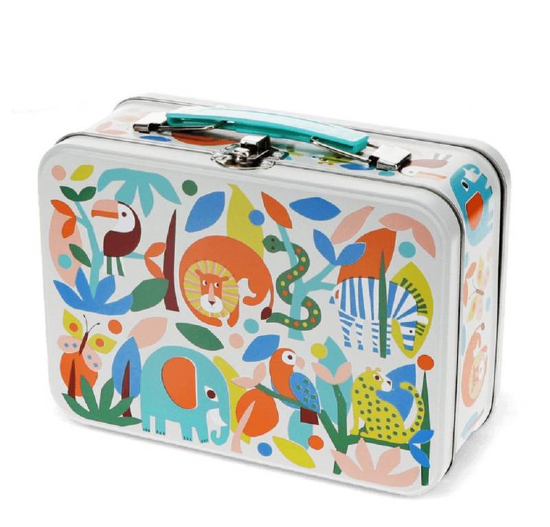 Rex London Aufbewahrungsdose Wild Wonders Metall Box Tier Motiv ab 3 Jahre (ca. 19 x 8 x 13,5 cm, 1 St., inklusive Griff & Verschluss), perfekt zur Aufbewahrung im Kinder- oder Spielzimmer von Rex London