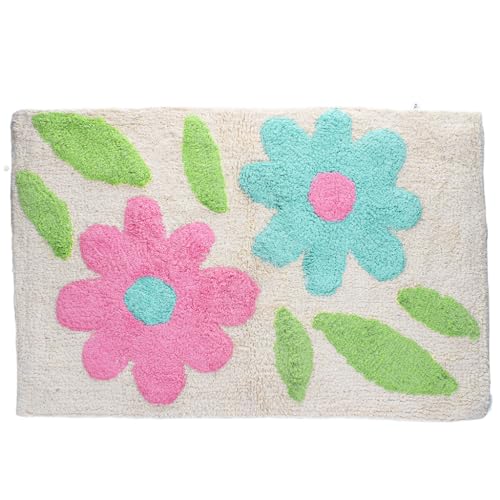 Rex London Badematte Blumen Grün-Pink Bad Vorleger ca. 80 x 50 cm von Rex London