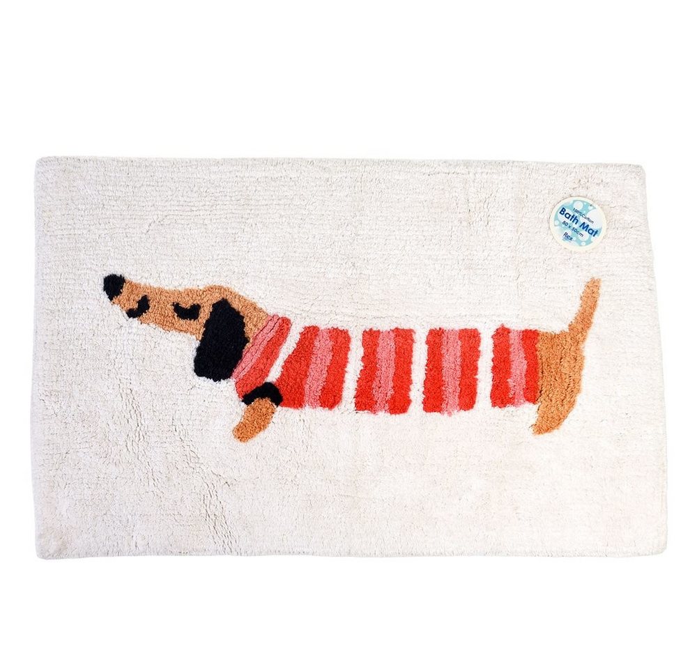 Rex London Badematte Dackel - Sausage Dog, wunderbar weich, wasserabsorbierend, getuftete Struktur, Baumwolle, rechteckig, ca. 80x50 cm, für einen farbigen Akzent im Bad Rex London Badematte Dackel - Sausage Dog, wunderbar weich, wasserabsorbierend, getuftete Struktur, Baumwolle, rechteckig, ca. 80x50 cm, für einen farbigen Akzent im Bad von Rex London