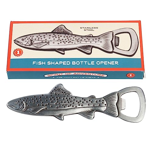 Rex London Flaschenöffner in Fischform aus Edelstahl im Retrostil in Geschenkbox von Rex London