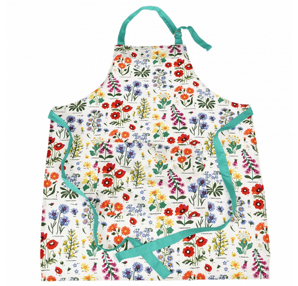 Rex London Kochschürze Wild Flowers, (Baumwolle, 1-tlg., Wildblumen), ca. 78 x 65 cm, Vordertasche ca. 30 × 22 cm von Rex London