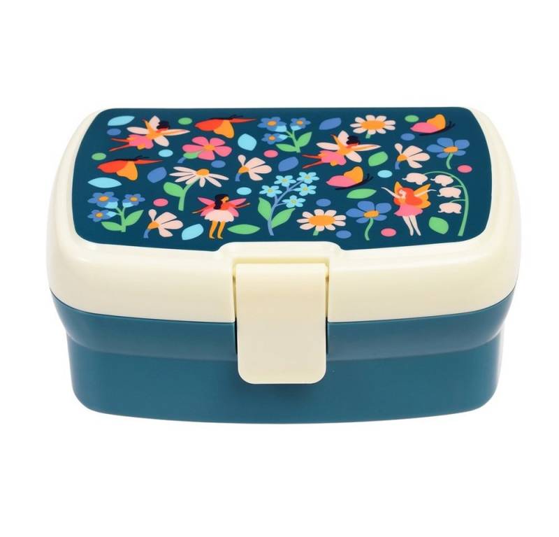 Rex London Lunchbox mit herausnehmbaren Fach Fairies in the Garden, Kunststoff, BPA-frei, (mit Clipverschluss, ca. 17 x 13 x 7,5 cm), Fee-Motiv, Snack Obst Behälter Dose Box von Rex London