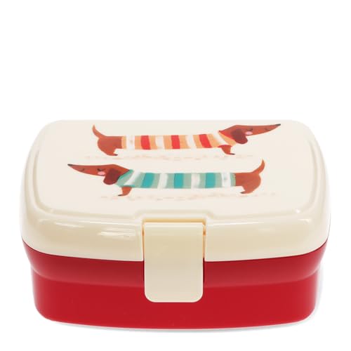 Rex London Lunchbox mit herausnehmbaren Fach Sausage Dog Dackel-Motiv, Snack Obst Behälter Dose Box von Rex London