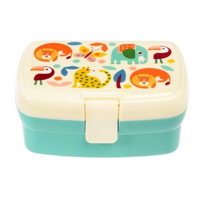 Rex London Lunchbox mit herausnehmbaren Fach Wild Wonders, Kunststoff, BPA-frei, (mit Clipverschluss, ca. 17 x 13 x 7,5 cm), Snack Obst Behälter Dose Box von Rex London