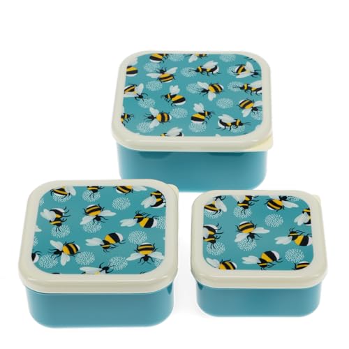 Rex London Snackdosen 3er Set Bumblebee Dosen Hummel Motiv Kunststoff Aufbewahrung von Rex London