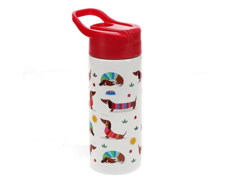 Rex London Trinkflasche Edelstahl Trinkflasche 500ml Tragegriff Klappmundstück von Rex London