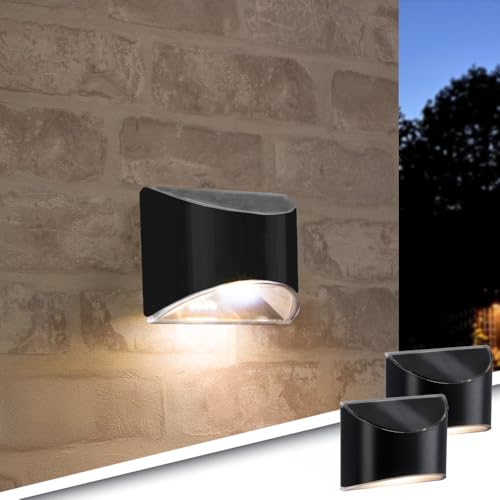 RexTech Solar Aluminium LED-Wandleuchte mit Dämmerungssensor | Anthrazit | Funktioniert mit Solarenergie und Dämmerungssensor | Warmweißes Licht 3000K | Angebotsset von 2 Stück | RexTech Solar Aluminium LED-Wandleuchte mit Dämmerungssensor | Anthrazit | Funktioniert mit Solarenergie und Dämmerungssensor | Warmweißes Licht 3000K | Angebotsset von 2 Stück | von RexTech