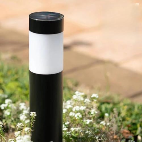 RexTech Solar LED Gartenleuchte mit Erdspieß | Wegeleuchte aus schwarzem Kunststoff und solarbetrieben | warmweiße Lichtfarbe | 18cm Erdspieß | Angebotsset von 4 von RexTech