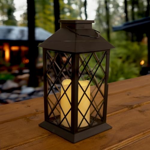 RexTech Solar LED Laterne mit Flammeneffekt – Warmweißes Licht – Solarbetriebene Deko Lampe für Außen – Schwarz – zum Stellen oder Hängen – Garten Laterne mit Kerzenoptik RexTech Solar LED Laterne mit Flammeneffekt – Warmweißes Licht – Solarbetriebene Deko Lampe für Außen – Schwarz – zum Stellen oder Hängen – Garten Laterne mit Kerzenoptik von RexTech