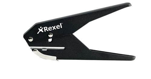 Rexel 4363 Lochzange (1-fach-Lochung, 6 mm, Metall, Kapazität 20 x 80 g/qm) schwarz von Rexel