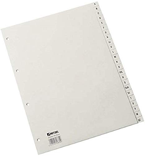 Rexel Ordnerregister A - Z Register aus PP für A4, 226 x 297 mm, 1 Stück, grau von Rexel