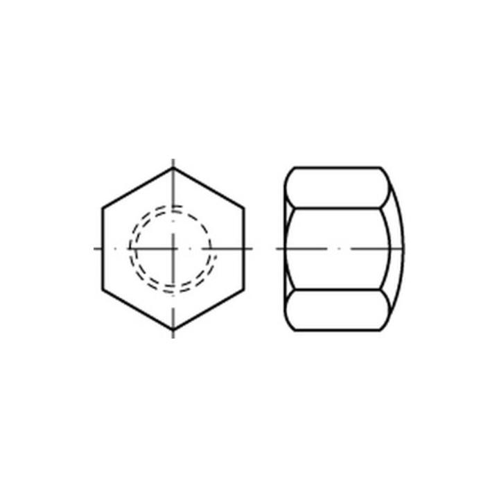 B-Ware Reyher Hutmutter Mutter M6 Messing Blank Gewinde Sechskant Niedrig 100 Stück von Reyher