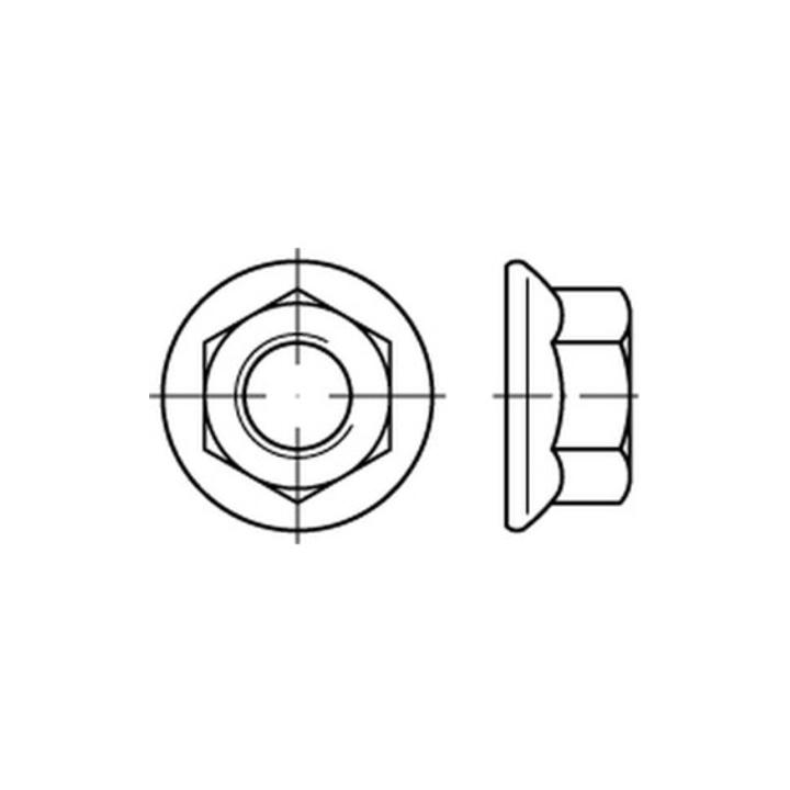 Reyher Sechskantmutter Mutter En1661 M10 X 1 5 Edelstahl A2 Blank Flansch 500 St von Reyher
