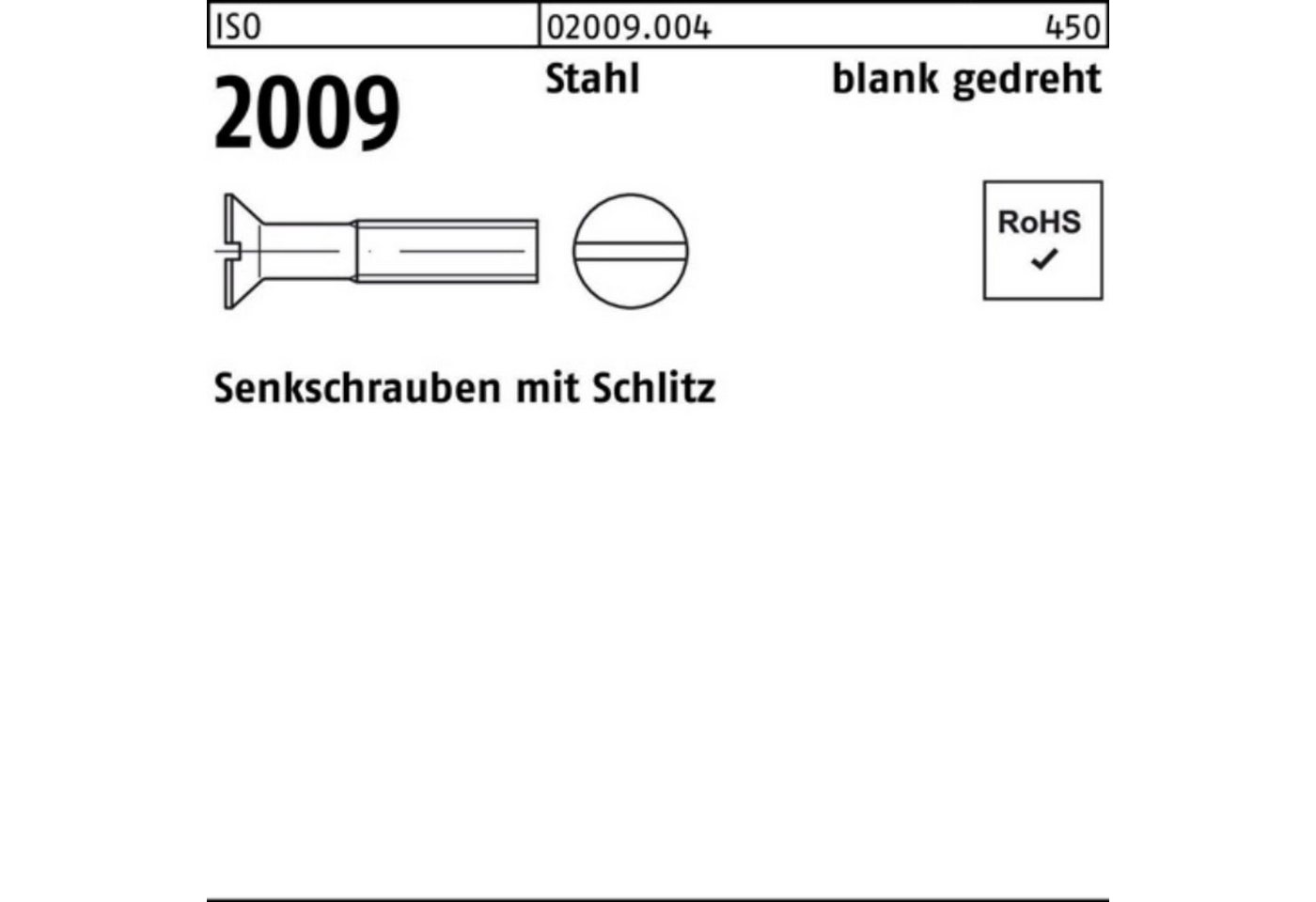Reyher Senkschraube 100er Pack Senkschraube ISO 2009 Schlitz M1,6x 16 Stahl blank gedreht von Reyher