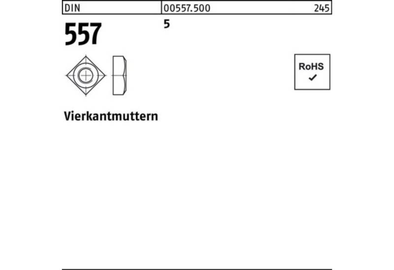 Reyher Muttern 100er Pack Vierkantmutter DIN 557 M12 SW 19 5 100 Stück DIN 557 5 Vie von Reyher