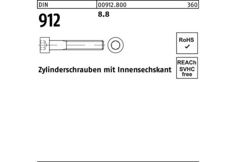 Reyher Zylinderschraube 100er Pack Zylinderschraube DIN 912 Innen-6kt M30x 310 8.8 1 Stück DI von Reyher