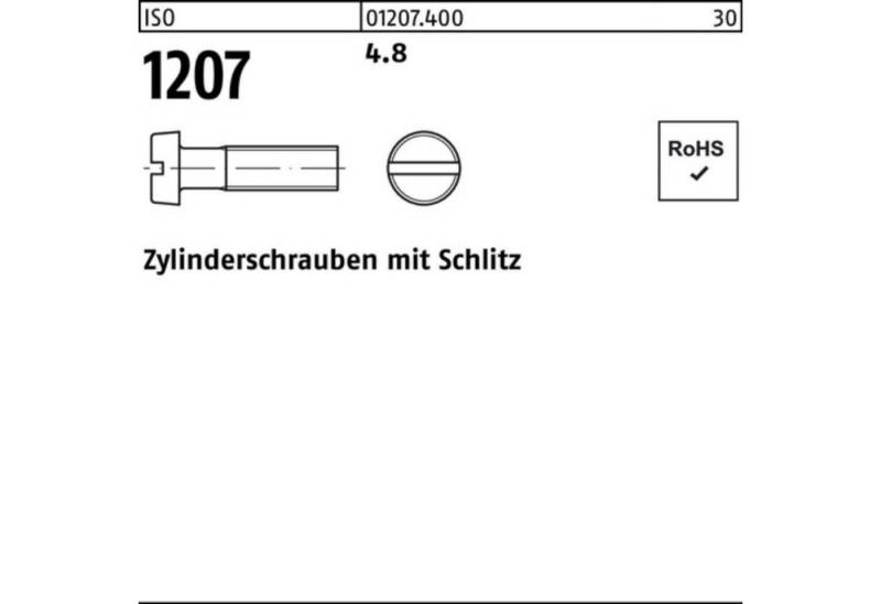 Reyher Zylinderschraube 200er Pack Zylinderschraube ISO 1207 Schlitz M8x 35 4.8 200 Stück ISO von Reyher