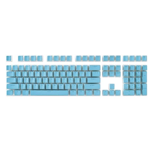 Reykentu 1 Set mechanische Tastatur, doppelschichtig, milchig, transparent, Pbt Customized Cream Jelly Plastic (Hellblau) von Reykentu