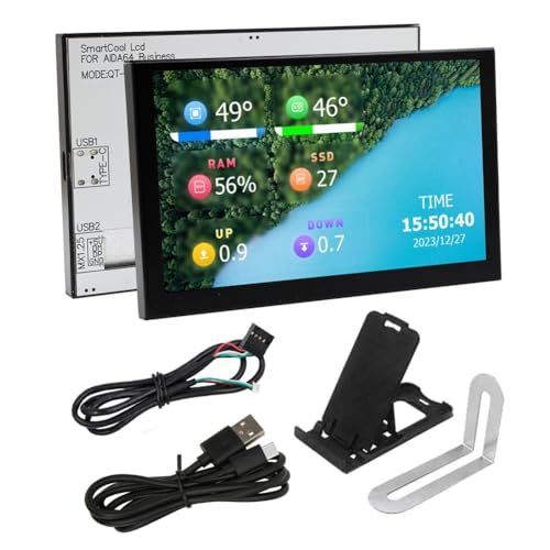 Reykentu 12,7 cm IPS Computer Sekundärbildschirm Computer LCD Monitor Display USB Dynamische Anzeige Sub-Screen für Computer Laptop A von Reykentu