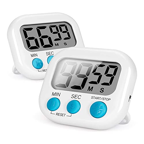 Reykentu 2-teiliger Küchentimer, digital, magnetisch, Küchentimer, lauter Alarm, um den Klassenzimmertimer für Kinder zu aktualisieren von Reykentu