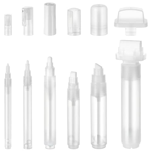 Reykentu 6-teiliges Graffiti-Marker-Set, transparent, nachfüllbar, 11/13,5/17/18,5/24/46,5 mm, leeres Marker-Set von Reykentu