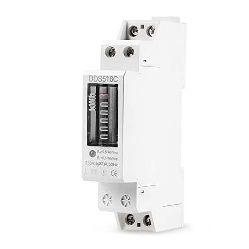 Reykentu Elektronischer Haushalts-Energiezähler DDS518C DIN-Schiene Einphasig Stromverbrauch Stromverbrauch Wattmeter Energiezähler KWh-Zähler Reykentu Elektronischer Haushalts-Energiezähler DDS518C DIN-Schiene Einphasig Stromverbrauch Stromverbrauch Wattmeter Energiezähler KWh-Zähler von Reykentu