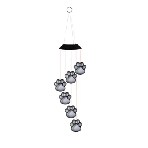 Reykentu Solar LED Lampe Pfoten Druck Solar Hund Haustier Pfotenabdruck Solar IP65 Wasserdicht Hängend von Reykentu