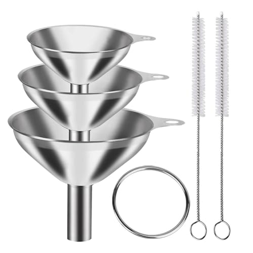 Reykentu Trichter zum Füllen, 3-teiliges Mini-Küchentrichter-Set aus Edelstahl, Trichter zum Transfer von Flüssigkeiten aus ätherischen Ölen Reykentu Trichter zum Füllen, 3-teiliges Mini-Küchentrichter-Set aus Edelstahl, Trichter zum Transfer von Flüssigkeiten aus ätherischen Ölen von Reykentu