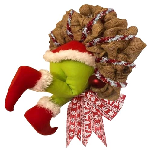 Reykentu Weihnachtsdieb-Kranz "How the Christmas Thief Stole Christmas Burlap Wreath for Front Door Decoration Wreath von Reykentu