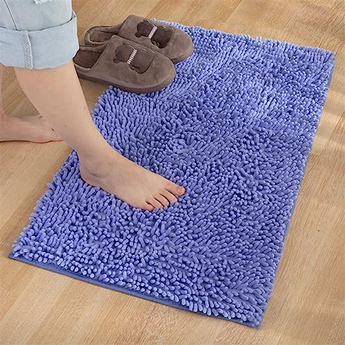 Reyox Badematte Hochflor Chenille rutschfest Vorleger Waschbar Badteppich Badezimmer Wasserabsorbierenden Violett 70 x 140 cm von Reyox