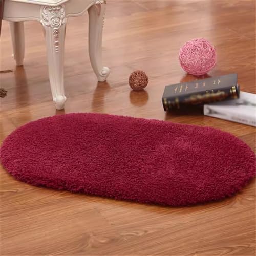 Reyox Badezimmerteppich Oval, Flauschig Badematte rutschfest, Weicher Absorbent Teppich für Badezimmer Wohnzimmer Schlafzimmer Weinrot 60x160cm Reyox Badezimmerteppich Oval, Flauschig Badematte rutschfest, Weicher Absorbent Teppich für Badezimmer Wohnzimmer Schlafzimmer Weinrot 60x160cm von Reyox