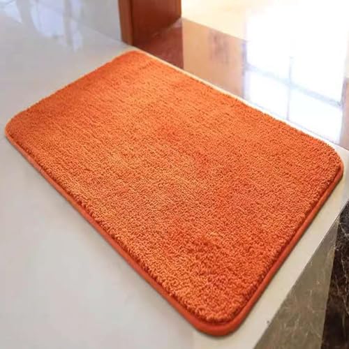 Reyox Badezimmerteppich rutschfest, Wasserabsorbierenden Badematte, Weich Flauschig Badteppich, Fußmatte für Wohnzimmer Schlafzimmer Badezimmer Orange 100 x 150 cm von Reyox