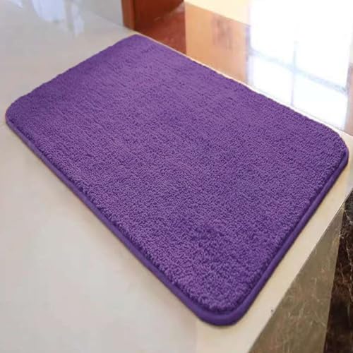 Reyox Badezimmerteppich rutschfest, Wasserabsorbierenden Badematte, Weich Flauschig Badteppich, Fußmatte für Wohnzimmer Schlafzimmer Badezimmer Violett 60 x 100 cm von Reyox