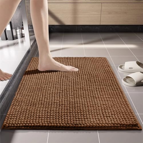 Reyox Saugfähige Chenille Badematte, Kurzer Flor Dicke Badezimmerteppiche für Dusche, Badteppich Heimdekor Waschbar, Kaffee, 40x60cm Reyox Saugfähige Chenille Badematte, Kurzer Flor Dicke Badezimmerteppiche für Dusche, Badteppich Heimdekor Waschbar, Kaffee, 40x60cm von Reyox