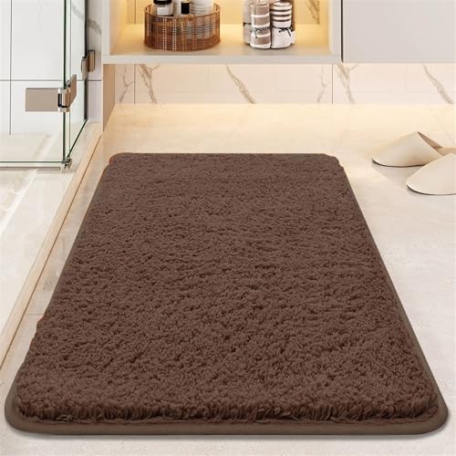 Reyox Shaggy Badezimmerteppich Saugfähig, rutschfest Dicke Badematte für Dusche, Waschbarer Heimdekor Fußmatte, Kaffee, 45x70cm Reyox Shaggy Badezimmerteppich Saugfähig, rutschfest Dicke Badematte für Dusche, Waschbarer Heimdekor Fußmatte, Kaffee, 45x70cm von Reyox