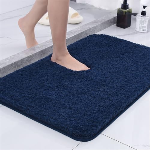 Reyox Superweiche Saugfähige Badematte, Dicke Badezimmerteppiche für Dusche, Fußmatte rutschfest und Schnelltrocknend, Marineblau, 50x120cm von Reyox