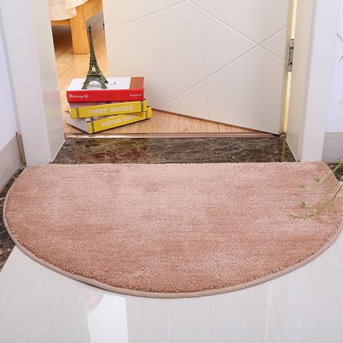 Reyox Teppich Halbkreis Hochflor Einfarbiges Flauschig Weich rutschfest für Wohnzimmer Schlafzimmer Küche Badezimmer Khaki 40x60cm von Reyox