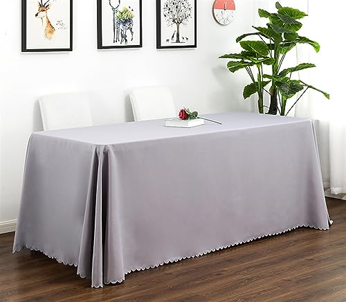 Reyox Tischdecke Polyester Abwaschbar Tischwäsche Fleckschutz Tischtuch für Home Hochzeit Party Dekoration Grau 200 x 320 cm Rechteckig von Reyox