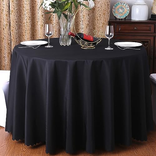 Reyox Tischdecke Polyester Tischwäsche Fleckschutz Abwaschbar Tischtuch für Home Hochzeit Party Dekoration Schwarz 160 x 160 cm Rechteckig von Reyox