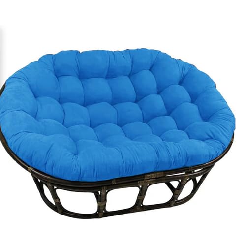 Reyox Wasserdicht Polster für Papasansessel Hängekorb, Stuhlkissen für Rattanmöbel Gartenstuhl Blau 170 x 120 cm Oval von Reyox