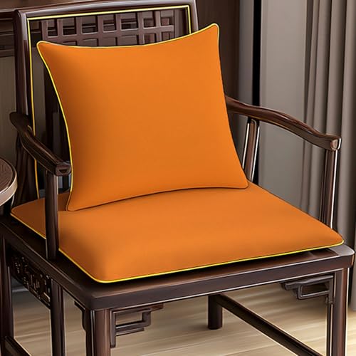 Reyox wasserdichte Sitzkissen mit Rückenkissen, Stuhlkissen Kunstleder für Stühle in Haus, Küche, Garten Orange 2 von Reyox