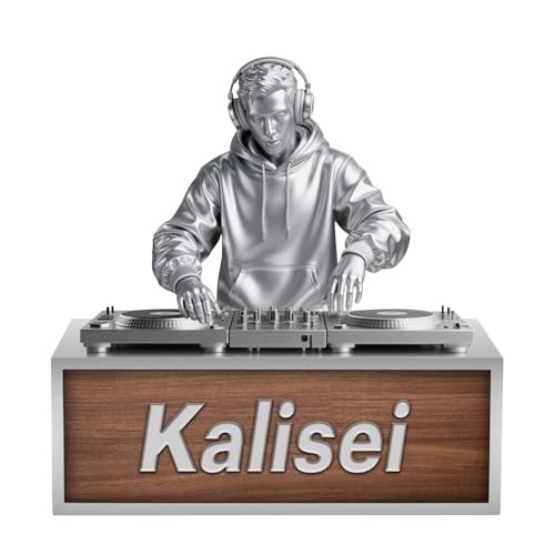 Personalisierte 2D-Druck Acryl DJ Player Schreibtisch Ornament Tafel, benutzerdefinierte Name DJ Musik Disc Player Mixer Plattenspieler Dekor Zeichen, Geschenk für Musikliebhaber Weihnachten (S-01) von Reyrijf