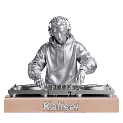Personalisierte 2D-Druck Acryl DJ Player Schreibtisch Ornament Tafel, benutzerdefinierte Name DJ Musik Disc Player Mixer Plattenspieler Dekor Zeichen, Geschenk für Musikliebhaber Weihnachten (S-13) von Reyrijf