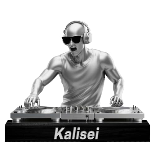 Personalisierte 2D-Druck Acryl DJ Player Schreibtisch Ornament Tafel, benutzerdefinierte Name DJ Musik Disc Player Mixer Plattenspieler Dekor Zeichen, Geschenk für Musikliebhaber Weihnachten (S-31) von Reyrijf