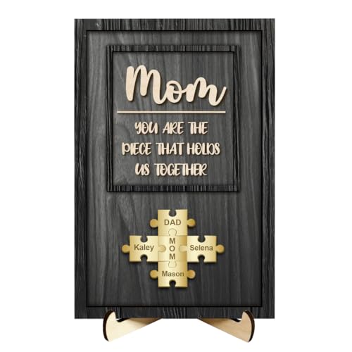 Reyrijf Personalisierte Mütter Tag Mama Familie Puzzle Zeichen Plakette, benutzerdefinierte hölzerne Mama MAMA Puzzle Geschenk, personalisierte Mütter Tag Oma Nana Geschenk von Reyrijf