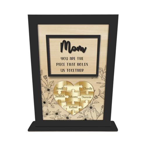 Reyrijf Personalisierte Mütter Tag Mama Familie Puzzle Zeichen Plakette, benutzerdefinierte hölzerne Mama MAMA Puzzle Geschenk, personalisierte Mütter Tag Oma Nana Geschenk von Reyrijf