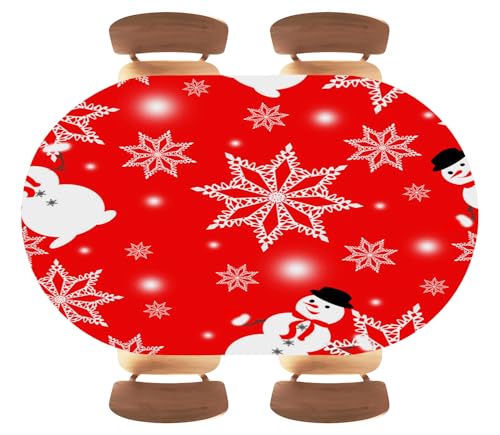 Reyrusa Ovale Weihnachtstischdecke mit Gummizug, dehnbar, praktisch, wasserdicht, leicht zu reinigen, Festivalpartys, Hochzeiten, Bankette, passend für ovale Tische mit 106,7 x 152,4 cm, Stil 1 von Reyrusa