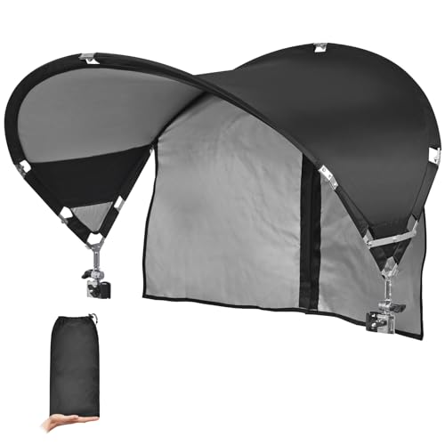 XL Universal Stuhl Baldachin Regenschirm UPF 50+ Faltbarer Sonnenschutz Befestigung mit verstellbarer Klemme für Strand Camping Sport Outdoor Rasen Gerbung Zero Gravity Stühle Wagen Rollstuhl von Reyzaa